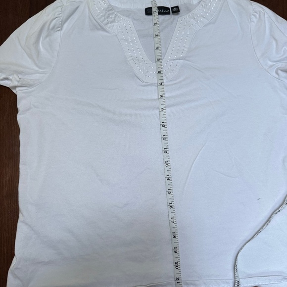Rafaella XL white v-neck tshirt - Picture 5 of 5